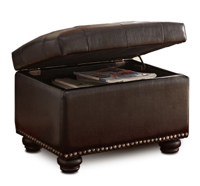 Storage ottoman with hinged top